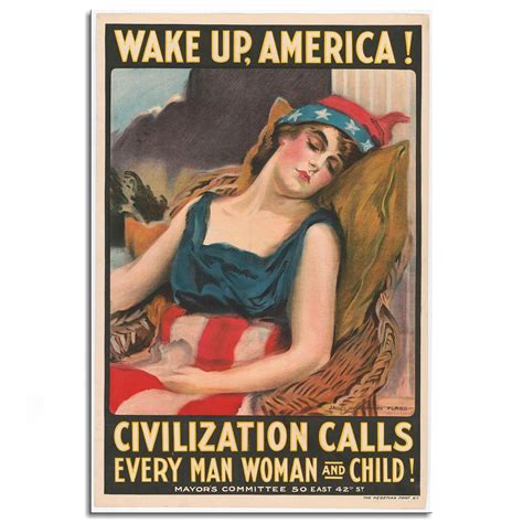 Amazon.com: WW1 American Propaganda Poster - Wake Up America, WW1 US ...