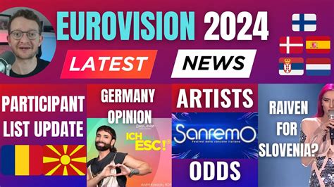 Eurovision News Participant List Update San Remo Odds Benidorm