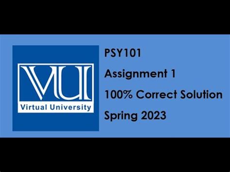 Psy Assignment Solution Youtube