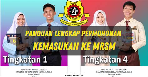 Panduan Lengkap Permohonan Kemasukan Ke Mrsm Tingkatan 1 And 4 Tahun 2021