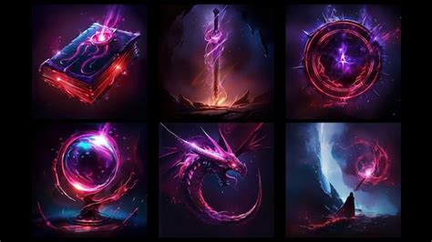 Premium Photo | Magic skill icons for wizard sorcerer or warlock ...