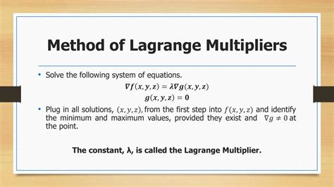 SOLUTION Lagrange Multipliers Studypool