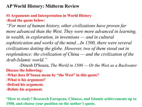 2015 16 AP World History Midterm Review Powerpoint