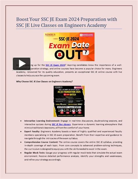 Ppt Boost Your Ssc Je Exam Preparation With Ssc Je Live Classes