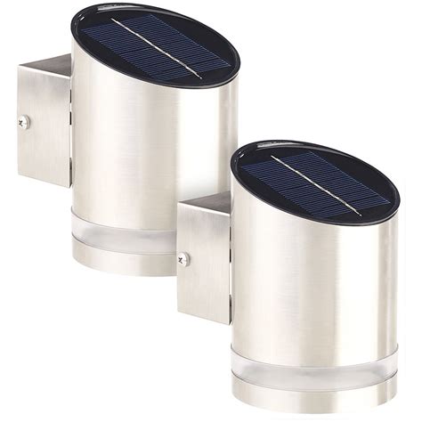 Lunartec 2er Set Elegante Solar LED Wandleuchte für den Außenbereich