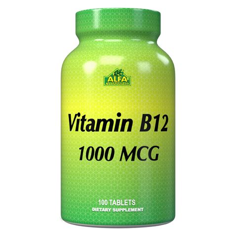 Vitamin B12 Supplement 1000 Mcg 100 Tablets Alfa Vitamins Store