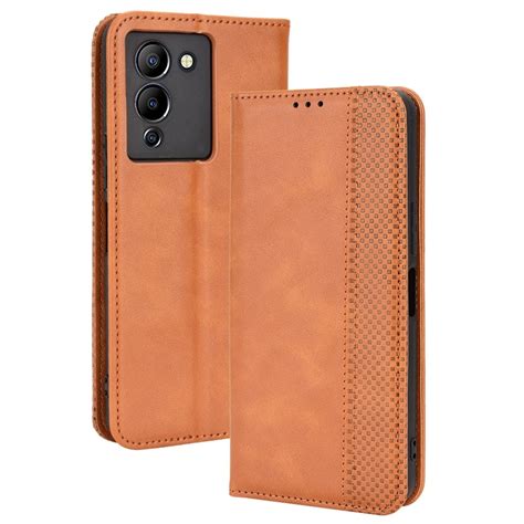 For Infinix Note 12 G96 Magnetic Buckle Retro Texture Leather Phone