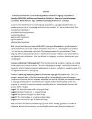 Edu Summer L Docx Lesson Compare And Contrast Krashen S