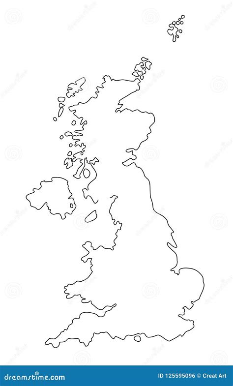 Great Britain Outline Map Vector Illustration Stock Vector