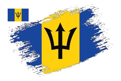 Premium Vector Brush Design Barbados Flag Vector