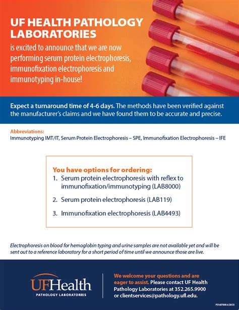 New In-House Testing: Serum Protein Electrophoresis, Immunofixation ...