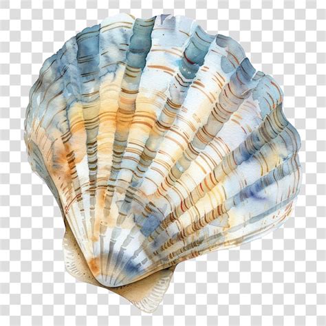 Watercolor Seashell Transparent Background Premium Ai Generated Psd