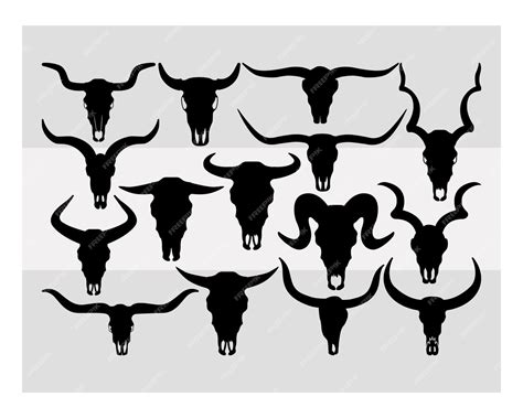 Premium Vector | Longhorn head skull svg longhorn head skull longhorn ...