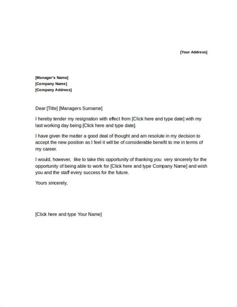 Free 65 Resignation Letter Templates In Ms Word