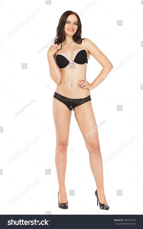 Full Portrait Sexy Brunette Woman Black库存照片 Shutterstock