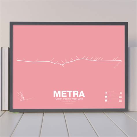 METRA Union Pacific West Line Poster Vanmaps