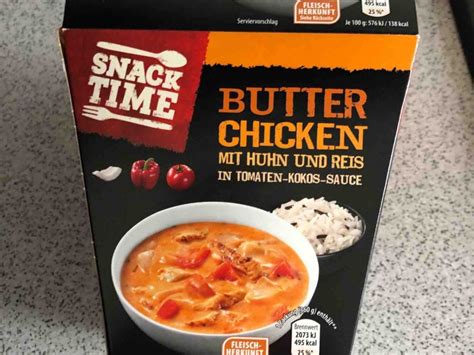 Snack Time Butter Chicken Mit Huhn Und Reis Kalorien Neue Produkte