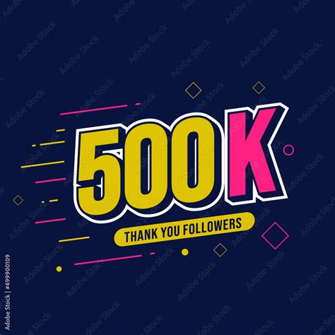 Vetor De Thank You 500k Followers Template Background Design