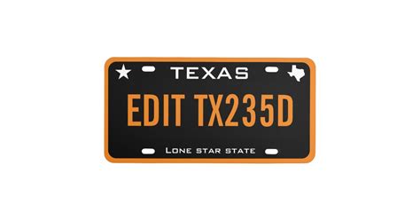 Personalized Black Texas License Plate | Zazzle