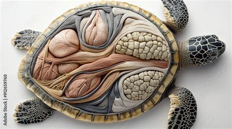 Detailed Anatomical Illustration Of A Turtle S Internal Organs