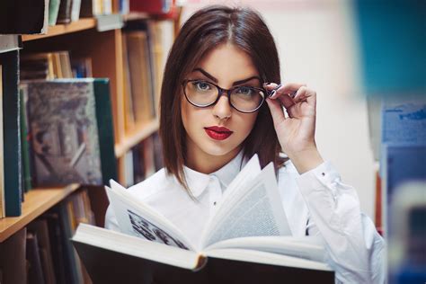 Blonde Books Portrait Women With Glasses Glasses Sitting Women HD Wallpaper Rare Gallery