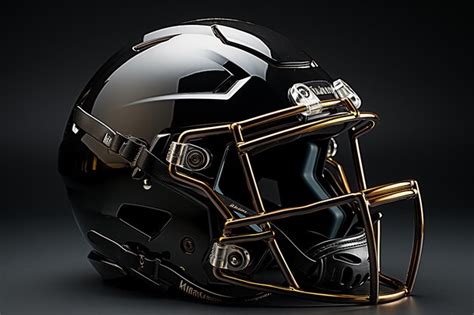 Premium AI Image | Gridiron Guard Sleek Black Football Helmet