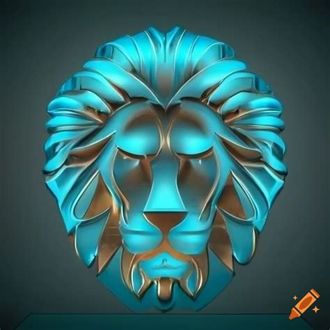 Electric Lion Logo Concept In Cyan