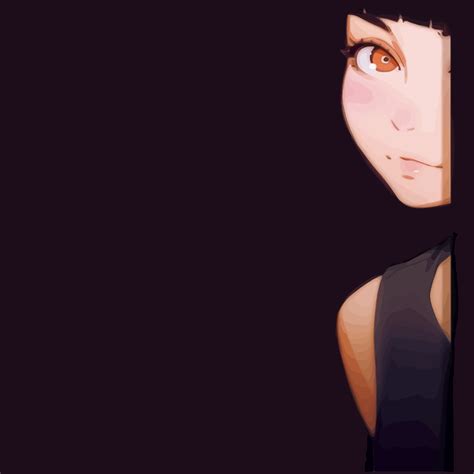 Anime Girl Peeking Out From Behind The Wall 19054977 Vector Art At