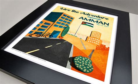 Amman Jordan Vintage Style Travel Poster Etsy