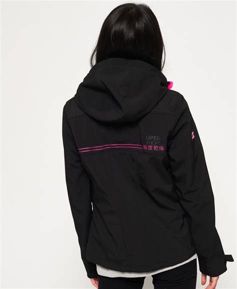 Womens Hooded Sd Windtrekker Jacket In Blackpolo Purple Superdry