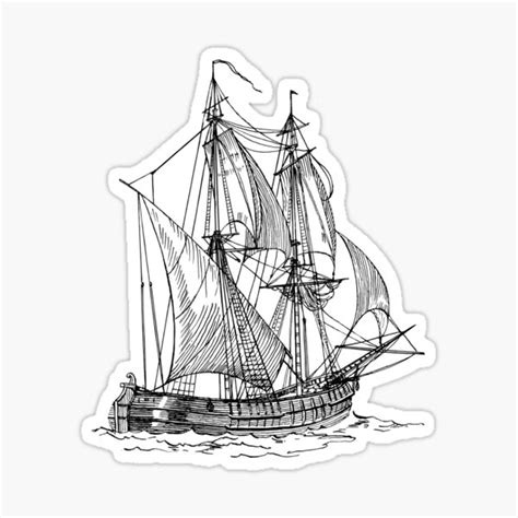 "Sailing Ship " Sticker for Sale by seriouscereal | Redbubble