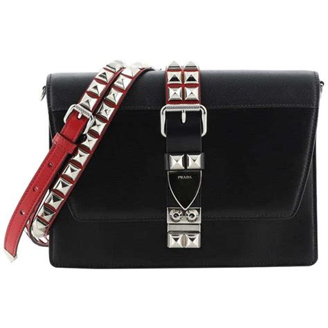 Prada Elektra Shoulder Bag Studded Leather Small At 1stdibs Prada