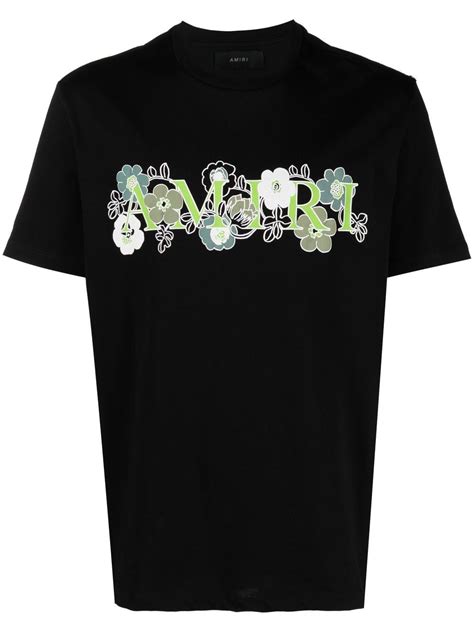 Amiri Floral Logo Print T Shirt Farfetch