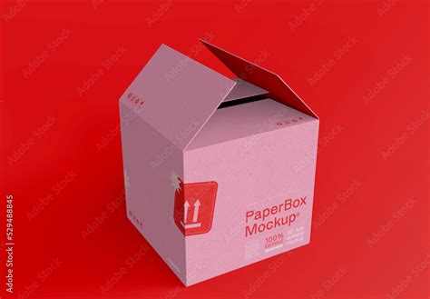 3D Open Cardboard Box Mockup Stock Template | Adobe Stock