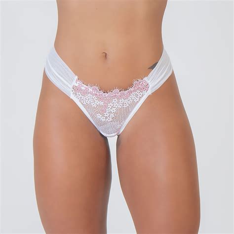 Calcinha Tanga Renda Tule Lateral Dupla Lingerie MARYS LENE