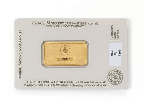 Grams Gold C Hafner Deutschland Goldbarren Im Blister