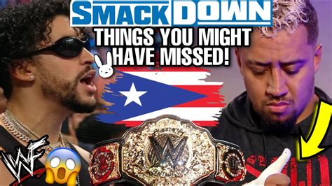 Things You Might Have Missed Wwe Smackdown Bad Bunny Wwf Logo Cody