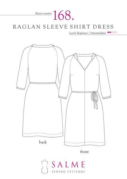 Digital Sewing Pattern Raglan Sleeve Shirt Dress Raglan Sleeve Shirts Shirt Dress Pattern