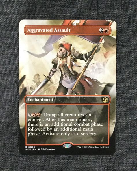 Aggravated Assault Anime Borderless MTG Proxy Wilds Of Eldraine