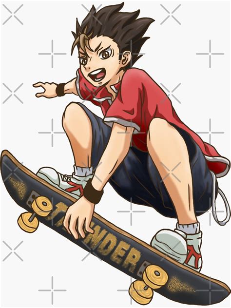 Haikyuu Nishinoya Yuu Skateboard Sticker Sticker For Sale By