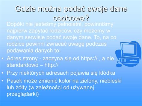 Ppt Jak Chroni Swoje Dane Osobowe W Internecie Powerpoint