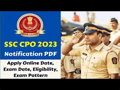 SSC CPO Vacancy 2023 SSC CPO Syllabus Age Limit Eligibility Exam