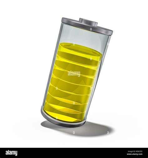 Battery icon with yellow charge indicator. 3D rendering Stock Photo - Alamy