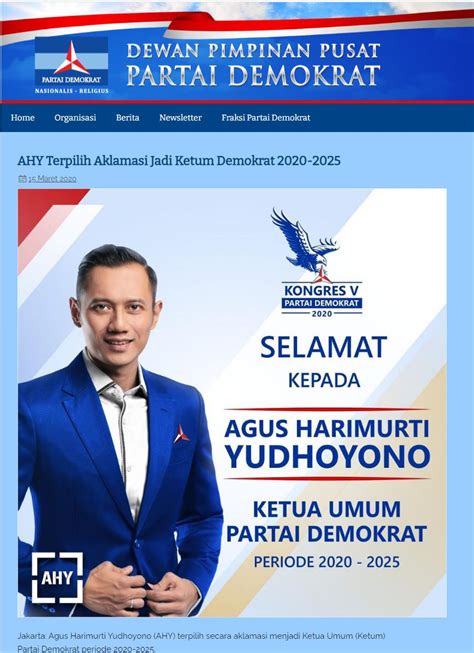 Salah Narasi Dalam Poster Ahy Ketua Umum Partai Demokrat Periode