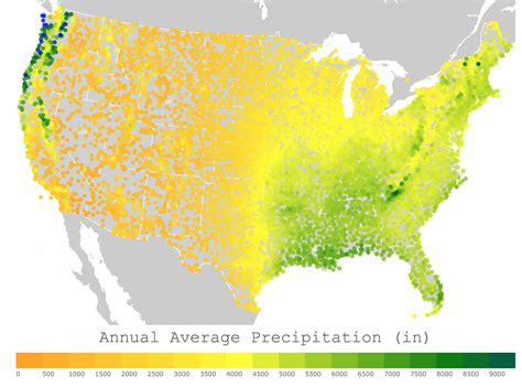 Map Of Annual Average Precipitation In The Usa