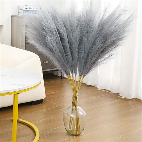ToyKingdee Pampas Grass Faux Pompas Velvety Artificial Fake Flower