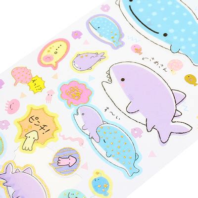 Buy San X Jinbesan Shark Blue Washi Style Seal Sticker Sheet At Artbox