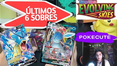 Pokémon TCG Apertura ÚLTIMOS 6 sobresEVOLVING SKIESCielos Evolutivos