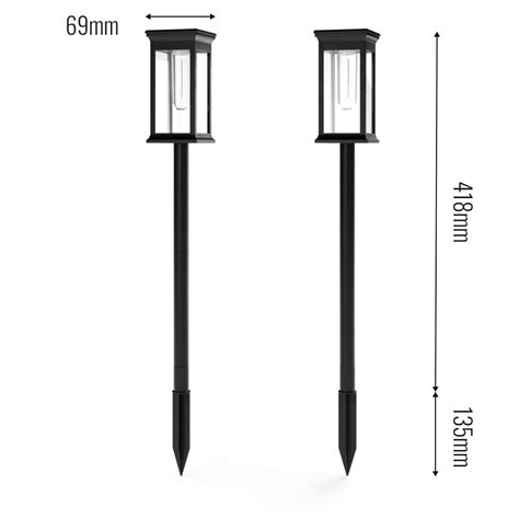 Lakeside Solar Mini Post Lights Set Of 2 Solar Lights And Solar