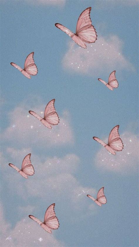 Download Cute Pastel Blue Aesthetic Butterflies Wallpaper, 58% OFF